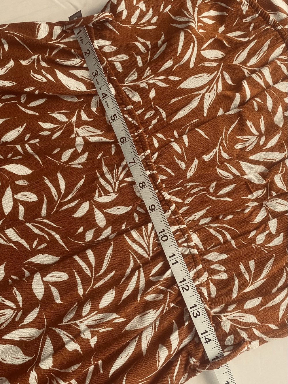 Monteau Rust Leaf-Print Wide-Leg Belted Jumpsuit - Picture 10 of 16